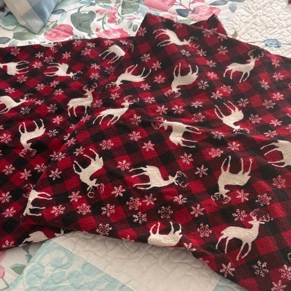 Festive Red Plaid Flannel Reindeer Patterned Pillow Covers - Picture 3 of 3